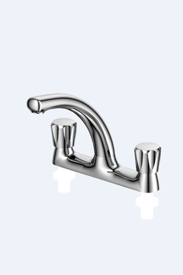 ভিনটেজ ক্রোম Monobloc বেসিন কল তিন গর্ত ডাবল হ্যান্ডেল বাথ মিক্সার কল প্রাচীন ব্রাস বাথরুম জাহাজ সিঙ্ক কল